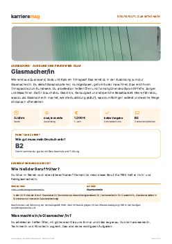 Vorschau: Berufsprofil Glasmacher/in als PDF