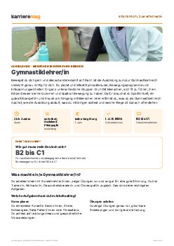 Vorschau: Berufsprofil Gymnastiklehrer/in als PDF