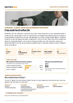 Vorschau: Berufsprofil Hauswirtschafter/in als PDF