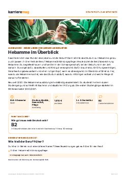 Vorschau: Berufsprofil Hebamme im &Uuml;berblick als PDF