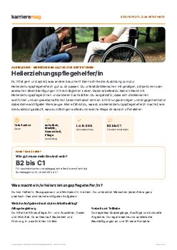 Vorschau: Berufsprofil Heilerziehungspflegehelfer/in als PDF