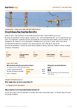 Vorschau: Berufsprofil Hochbaufacharbeiter/in als PDF