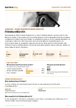 Vorschau: Berufsprofil H&ouml;rakustiker/in als PDF