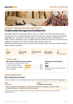 Vorschau: Berufsprofil Holzbearbeitungsmechaniker/in als PDF