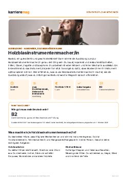 Vorschau: Berufsprofil Holzblasinstrumentenmacher/in als PDF