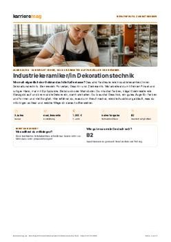 Vorschau: Berufsprofil Industriekeramiker/in Dekorationstechnik als PDF