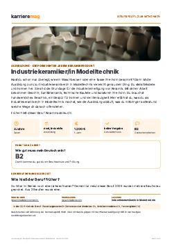 Vorschau: Berufsprofil Industriekeramiker/in Modelltechnik als PDF