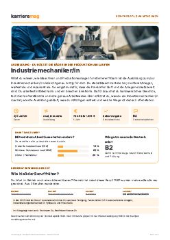 Vorschau: Berufsprofil Industriemechaniker/in als PDF