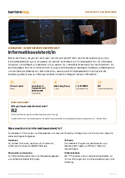 Vorschau: Berufsprofil Informatikassistent/in als PDF