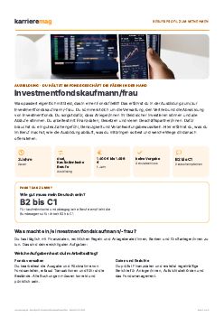 Vorschau: Berufsprofil Investmentfondskaufmann/frau als PDF