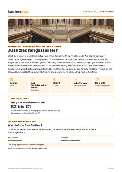 Vorschau: Berufsprofil Justizfachangestellte/r als PDF