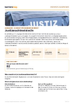Vorschau: Berufsprofil Justizwachtmeister/in als PDF