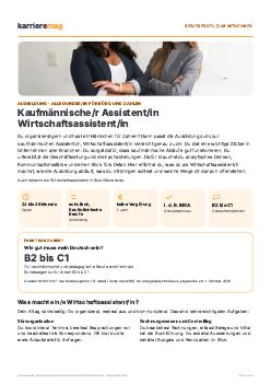Vorschau: Berufsprofil Kaufm&auml;nnische/r Assistent/in Wirtschaftsassistent/in als PDF
