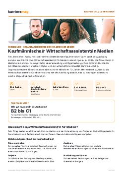 Vorschau: Berufsprofil Kaufm&auml;nnische/r Wirtschaftsassistent/in Medien als PDF
