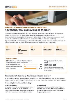 Vorschau: Berufsprofil Kaufmann/frau audiovisuelle Medien als PDF