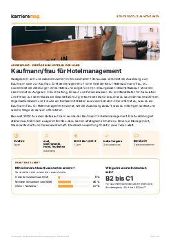 Vorschau: Berufsprofil Kaufmann/frau f&uuml;r Hotelmanagement als PDF