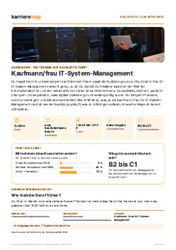 Vorschau: Berufsprofil Kaufmann/frau IT-System-Management als PDF