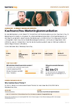 Vorschau: Berufsprofil Kaufmann/frau Marketingkommunikation als PDF