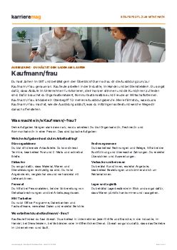 Vorschau: Berufsprofil Kaufmann/frau als PDF