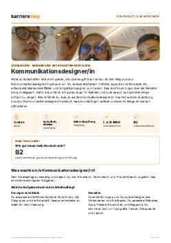 Vorschau: Berufsprofil Kommunikationsdesigner/in als PDF