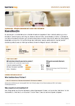 Vorschau: Berufsprofil Konditor/in als PDF