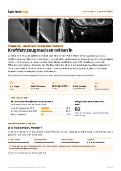 Vorschau: Berufsprofil Kraftfahrzeugmechatroniker/in als PDF