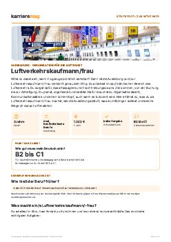 Vorschau: Berufsprofil Luftverkehrskaufmann/frau als PDF