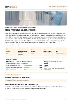 Vorschau: Berufsprofil Maler/in und Lackierer/in als PDF