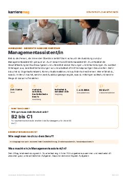 Vorschau: Berufsprofil Managementassistent/in als PDF