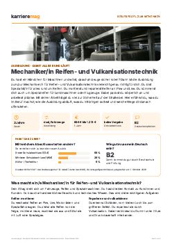Vorschau: Berufsprofil Mechaniker/in Reifen- und Vulkanisationstechnik als PDF