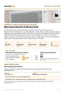 Vorschau: Berufsprofil Mechatroniker/in K&auml;ltetechnik als PDF