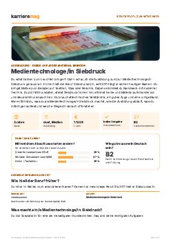 Vorschau: Berufsprofil Medientechnologe/in Siebdruck als PDF
