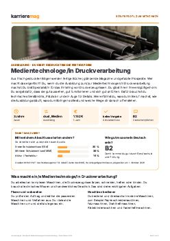 Vorschau: Berufsprofil Medientechnologe/in Druckverarbeitung als PDF