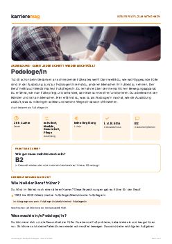 Vorschau: Berufsprofil Podologe/in als PDF