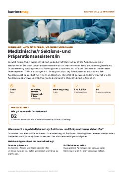 Vorschau: Berufsprofil Medizinische/r Sektions- und Pr&auml;parationsassistent/in als PDF