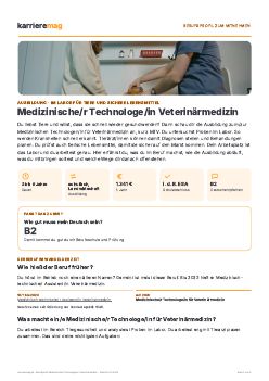 Vorschau: Berufsprofil Medizinische/r Technologe/in Veterin&auml;rmedizin als PDF