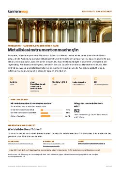 Vorschau: Berufsprofil Metallblasinstrumentenmacher/in als PDF