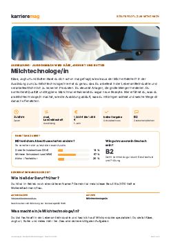 Vorschau: Berufsprofil Milchtechnologe/in als PDF