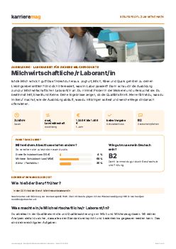 Vorschau: Berufsprofil Milchwirtschaftliche/r Laborant/in als PDF