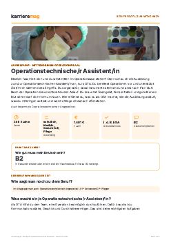 Vorschau: Berufsprofil Operationstechnische/r Assistent/in als PDF