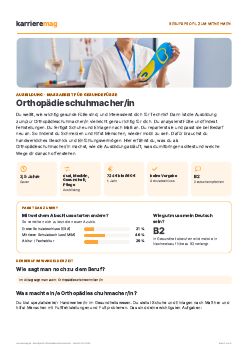 Vorschau: Berufsprofil Orthop&auml;dieschuhmacher/in als PDF