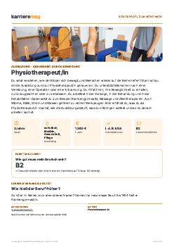 Vorschau: Berufsprofil Physiotherapeut/in als PDF