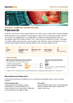 Vorschau: Berufsprofil Polsterer/in als PDF