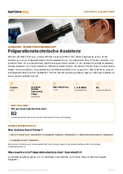 Vorschau: Berufsprofil Pr&auml;parationstechnische Assistenz als PDF