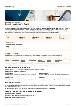 Vorschau: Berufsprofil Produktgestalter/in Textil als PDF
