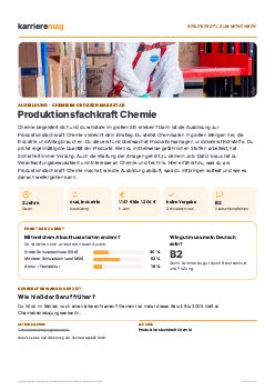 Vorschau: Berufsprofil Produktionsfachkraft Chemie als PDF