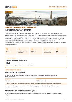 Vorschau: Berufsprofil Schiffsmechaniker/in als PDF