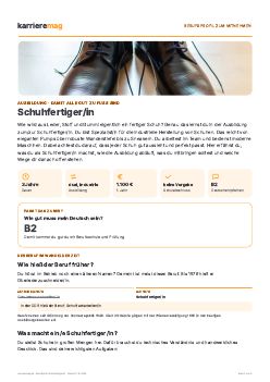 Vorschau: Berufsprofil Schuhfertiger/in als PDF