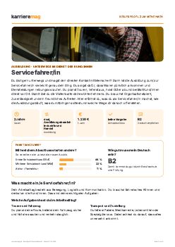 Vorschau: Berufsprofil Servicefahrer/in als PDF