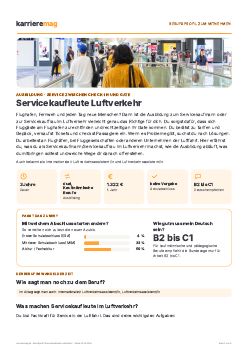 Vorschau: Berufsprofil Servicekaufleute Luftverkehr als PDF